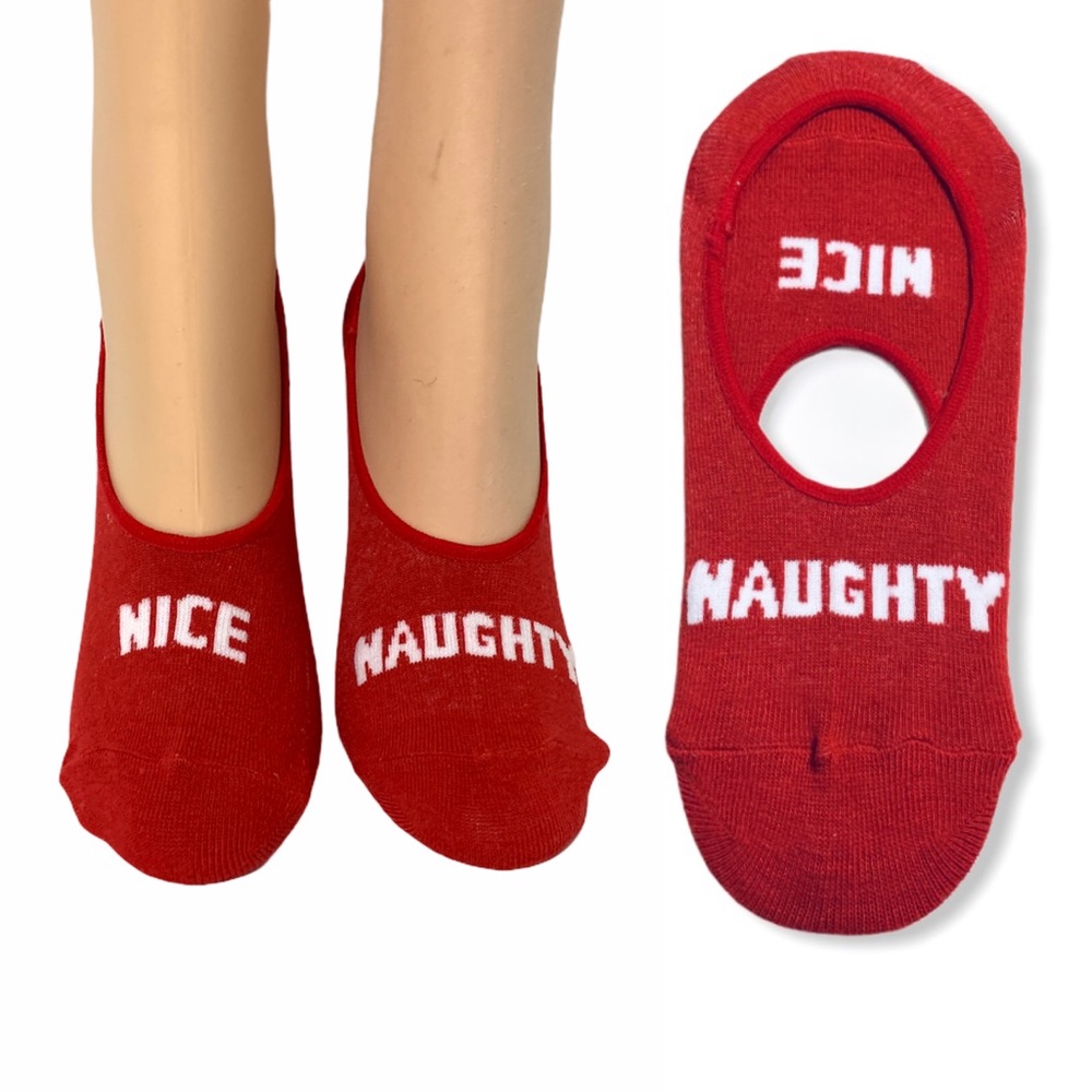 ❣️3/$15❣️ “NAUGHTY/NICE” No Show Socks